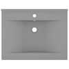 vidaXL Luxury Basin with Faucet Hole Matt Light Grey 23.6x18.1" Ceramic