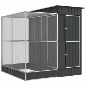 vidaXL Aviary Silver Galvanized steel Large Durable Aviary
