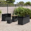 vidaXL Garden Sofa Set with Cushion 8 pcs Black Poly Rattan