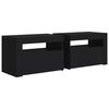 vidaXL Bedside Cabinet Set of 2 Black Engineered wood Medium