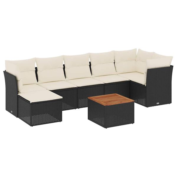 vidaXL Garden Sofa Set Black PE rattan Large Modular Garden Sofa Set