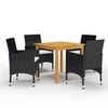 vidaXL Garden Dining Set Chair: Black, Cushion: Cream White