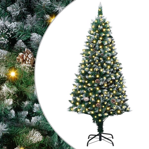 vidaXL Artificial Christmas Tree Green 70.9" PVC and Steel and Plastic