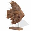 vidaXL Fish Sculpture Natural wood color Teak wood Medium