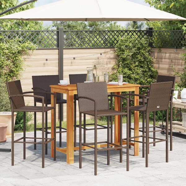 vidaXL Garden Bar Set Brown Solid Acacia Wood Medium Durable