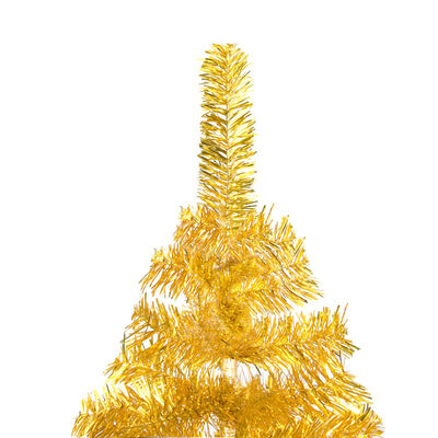 vidaXL Artificial Pre-lit Christmas Tree with Stand Gold 70.9" PET
