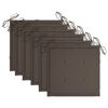 vidaXL Patio Chair Set of 6 Taupe Teak wood, Polyester Standard