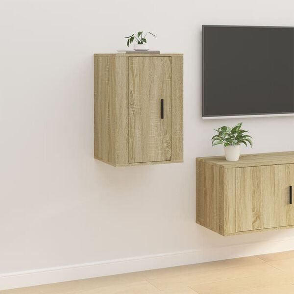 vidaXL Wall Mounted Tv Cabinet Set of 2 Sonoma oak Engineered wood