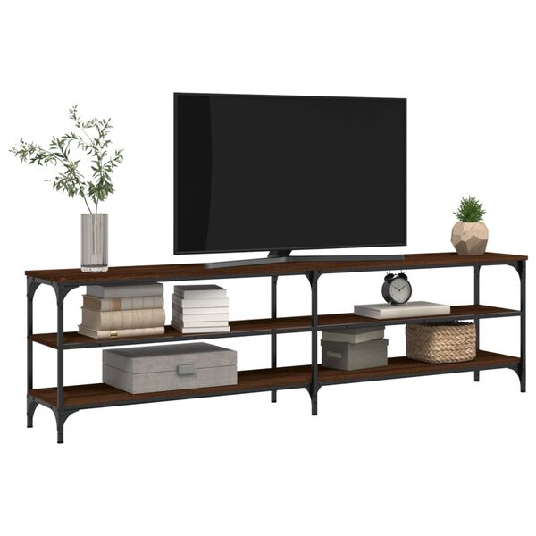 vidaXL TV Cabinet Brown Oak Engineered wood, metal Large TV Cabinet