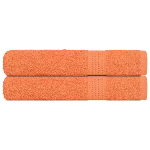 vidaXL Towel Set of 2 Orange 100% ring-spun cotton Large Durable