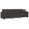 vidaXL 3-Seater Sofa with Pillows&Cushions Dark Gray 82.7" Microfiber Fabric