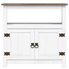 vidaXL TV Cabinet White with Brown Top Solid Waxed Pinewood Medium