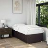 vidaXL Bed Frame Dark Brown Polyester fabric, plywood, engineered wood