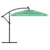 vidaXL Garden Parasol Green, Straw Polyester, Steel, Straw Large