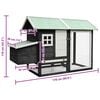 vidaXL Rabbit Hutch Grey, Green Solid pine wood, Fir wood, Iron wire mesh