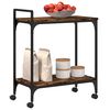 vidaXL Kitchen Trolley Smoked Oak 23.8"x12.2"x28.5" Engineered Wood