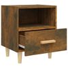 vidaXL Bedside Cabinet Smoked oak Engineered wood, solid eucalyptus wood
