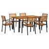 vidaXL 7 Piece Patio Dining Set Solid Wood Acacia and Metal