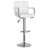 vidaXL Bar Stool Set of 2 White Chromed steel, faux leather Adjustable