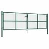 vidaXL Mesh Garden Gate Steel 157.5x49.2" Green