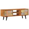 vidaXL TV Cabinet Honey-Colored Solid Acacia Wood and Metal Medium