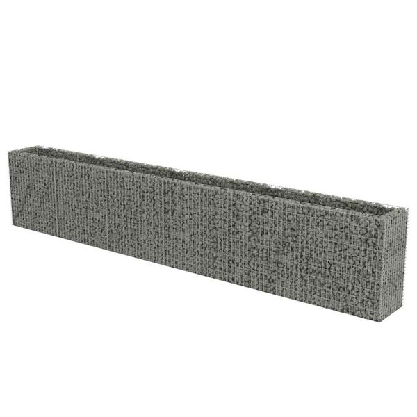 vidaXL Gabion Raised Bed Silver Galvanized Steel Large