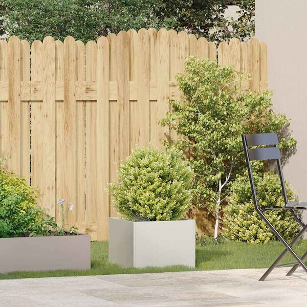 vidaXL Planter White Cold-rolled steel Large Decorative Inlays Planter