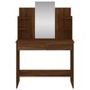 vidaXL Dressing Table Brown oak Engineered wood and glass Standard