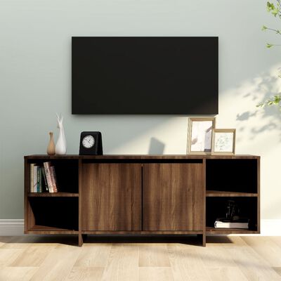 vidaXL TV Cabinet Brown Oak 51.2"x13.8"x19.7" Engineered Wood