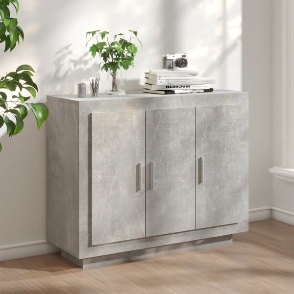 vidaXL Sideboard Concrete grey Engineered wood 36.2 in x 13.8 in x 29.5 in