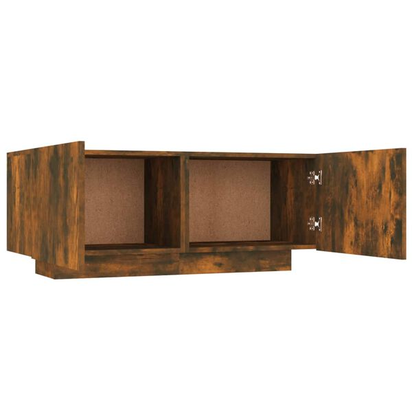 vidaXL TV Cabinet Smoked Oak Engineered Wood 39.4 x 13.8 x 15.7 in