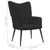 vidaXL Chill Chair Black Fabric (100% polyester), steel Standard Modern