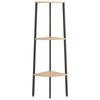 vidaXL Corner Shelf Light brown and black Engineered wood, steel Medium