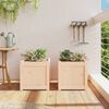 vidaXL Garden Planter Set of 2 Natural Solid pine wood 15.7x15.7x15.7 in