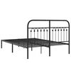 vidaXL Bed Frame Black Steel 55.1 x 74.8 in Bed Frame Rectangular