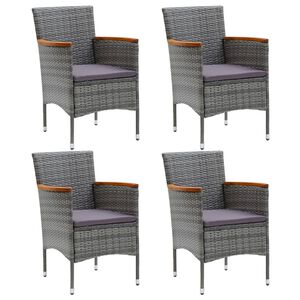 vidaXL Garden Chair Set of 4 Grey