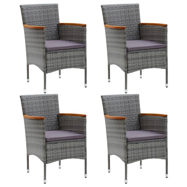 vidaXL Garden Chair Set of 4 Grey