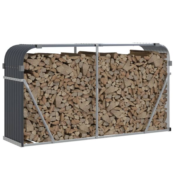 vidaXL Log Holder Anthracite 70.9"x17.7"x39.4" Galvanized Steel