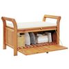vidaXL Garden Storage Bench Cream White, Natural Wood