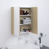vidaXL Mirror Cabinet White and Oak MDF with melamine surface and glass