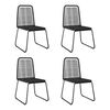 vidaXL Dining Chair Set of 4 Black