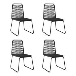 vidaXL Dining Chair Set of 4 Black