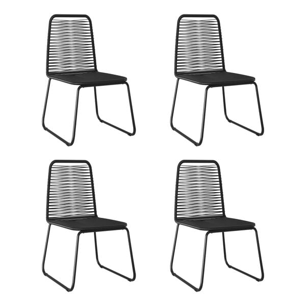 vidaXL Dining Chair Set of 4 Black