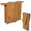 vidaXL Outdoor Bar Set Brown Solid Teak Wood Medium Foldable