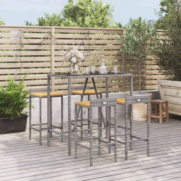 vidaXL Garden Bar Set Grey