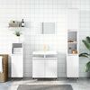vidaXL Bathroom Cabinet Glossy White Engineered Wood, Metal Medium