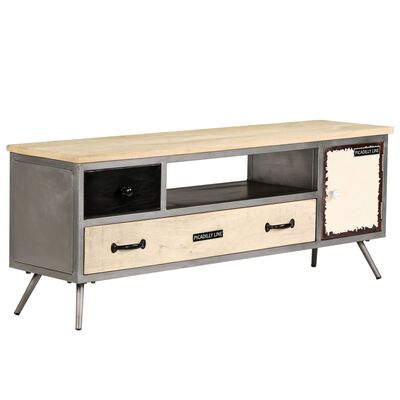 vidaXL TV Cabinet Solid Mango Wood and Steel 47.2"x11.8"x17.7"