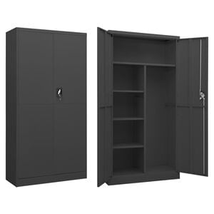 vidaXL Locker Cabinet Anthracite Steel Locker Cabinet Rectangular
