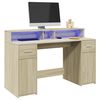 vidaXL Desk Sonoma Oak Engineered Wood Medium Desk Rectangular