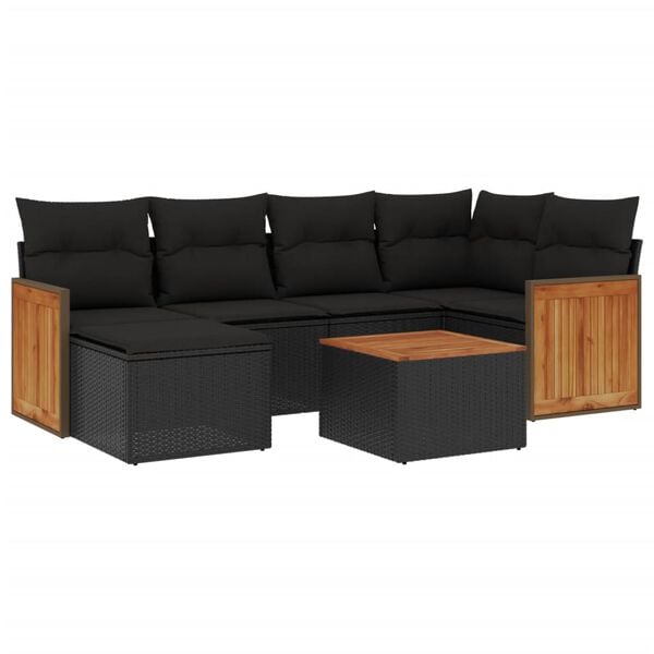vidaXL Garden Sofa Set Black
